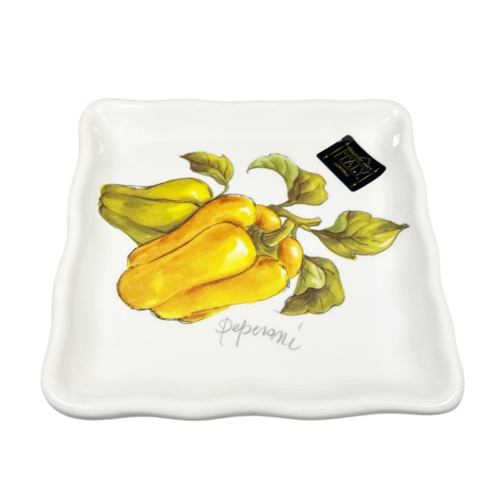 NEW EFFETTI Italy Square BELL PEPPER Appetizer Serving Plate